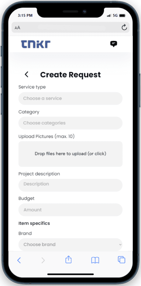 Create service request